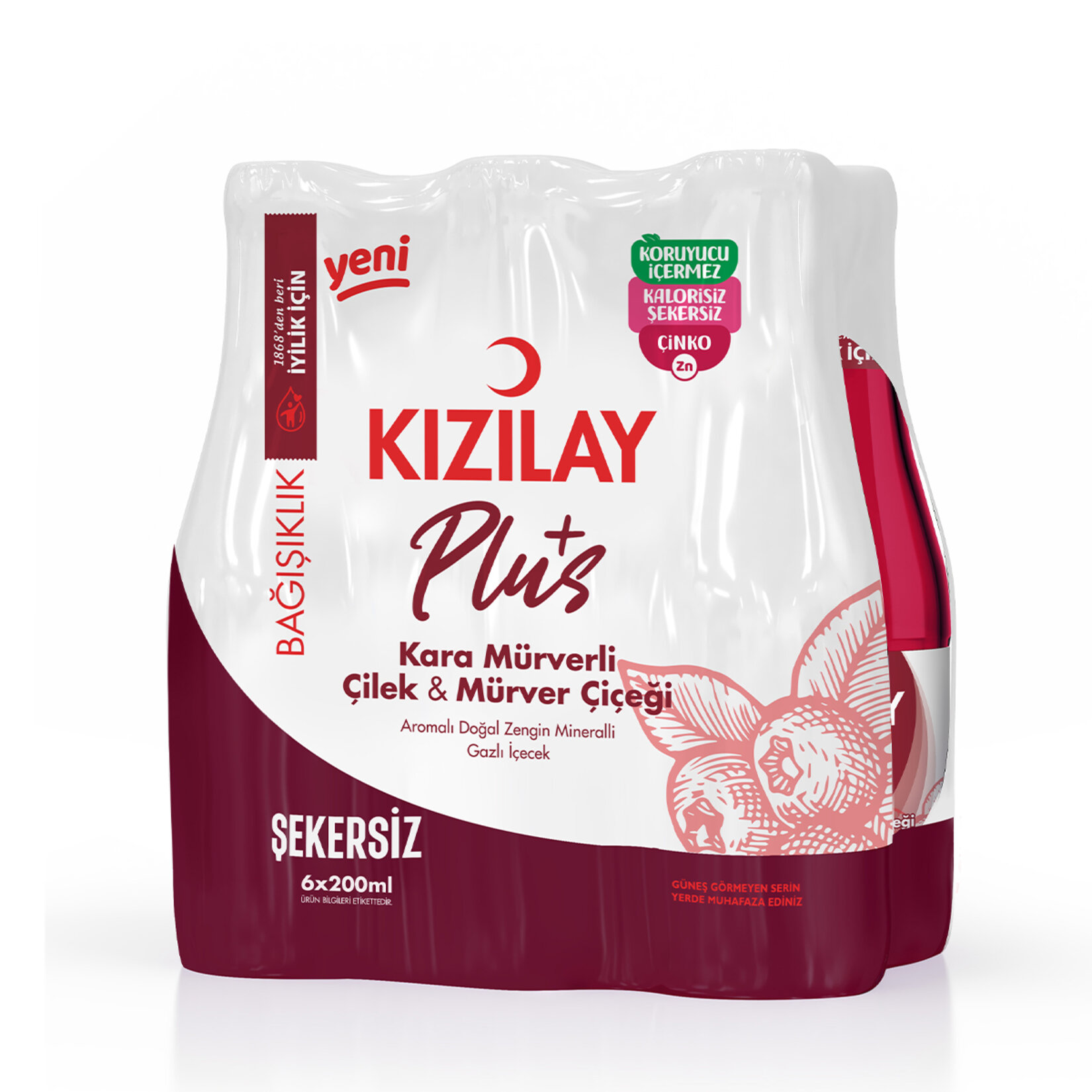 Kızılay Plus Karamürverli Çilek 6x200 Ml