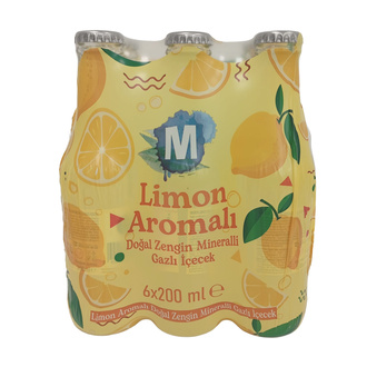 Migros Limon Aromalı Doğal Mineralli Gazlı İçecek 6 x 200 ml