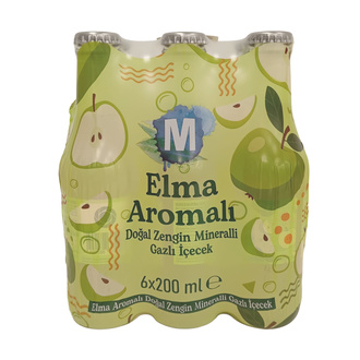 Migros Elma Aromalı Doğal Zengin Mineralli Gazlı İçecek 6 x 200 ml