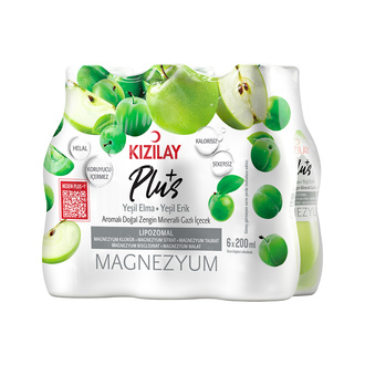 Kızılay Plus Yeşil Elma ve Erik Gazlı İçecek 6x200 ml
