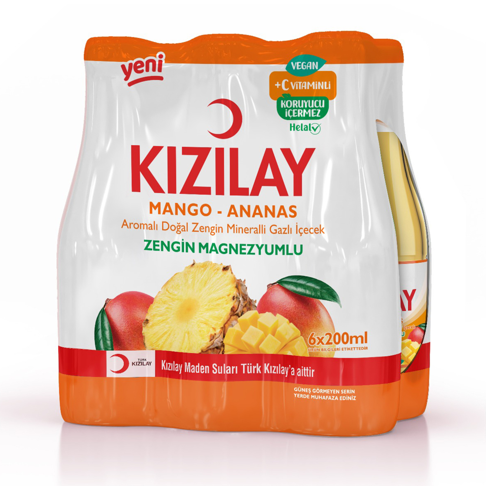 Kızılay Mango Ananas Aromalı Maden Suyu 6 x 200 Ml