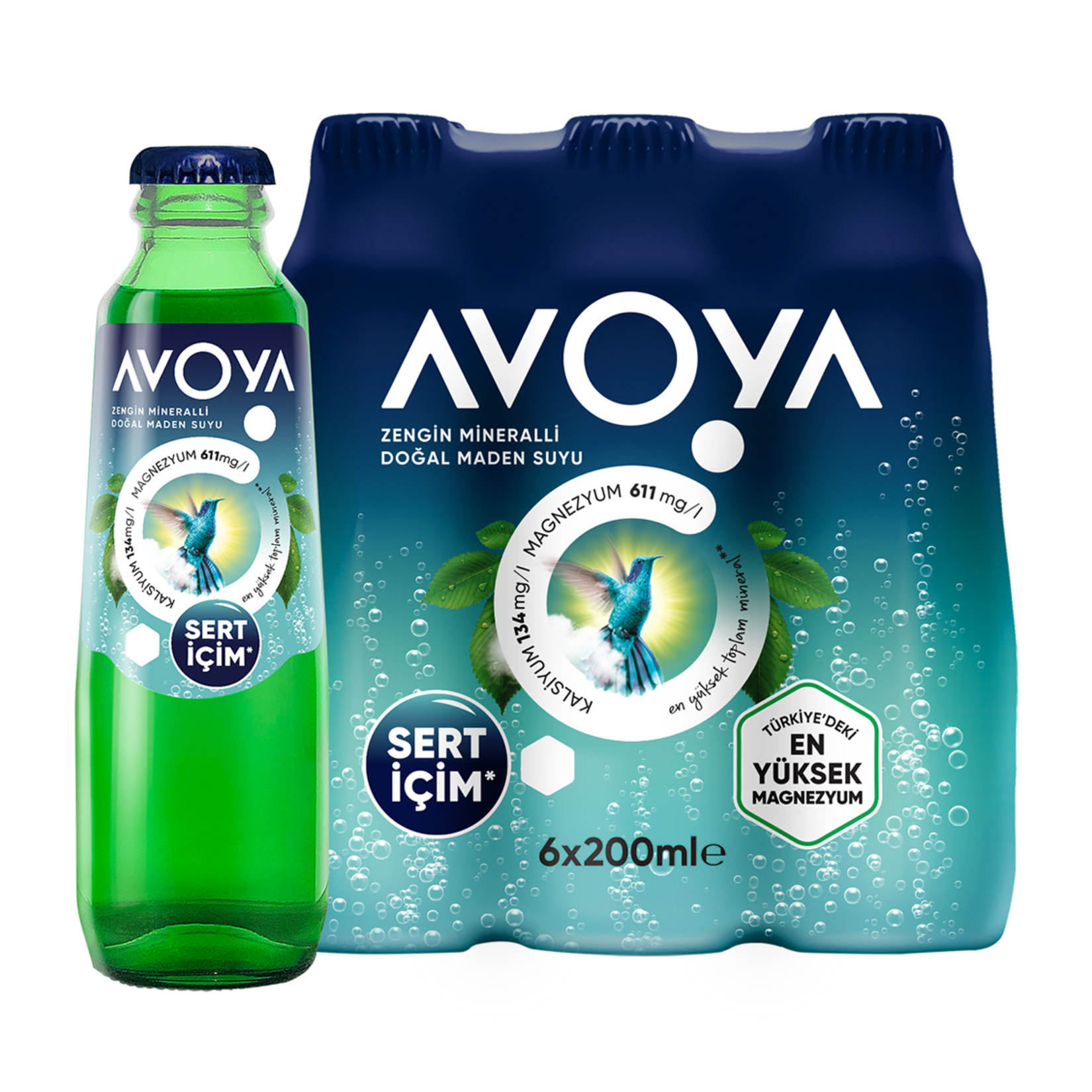 Avoya Sert İçim Sade Maden Suyu 6 x 200 Ml