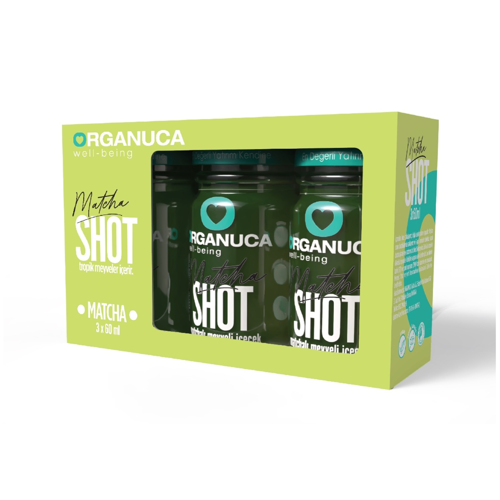 Organuca Matchalı Meyveli İçecek Shot 3 x 60 Ml