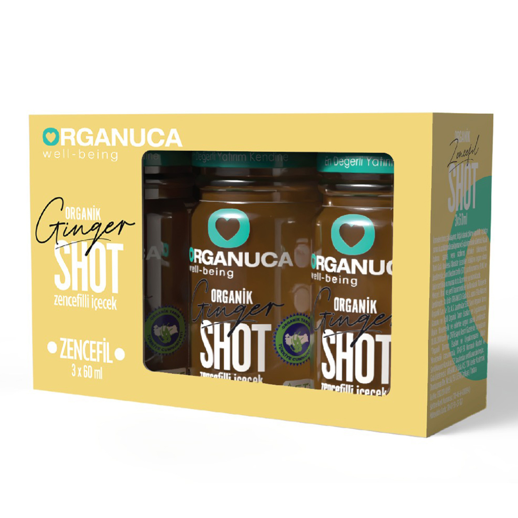 Organuca Zencefilli İçecek Ginger Shot 3 x 60 Ml