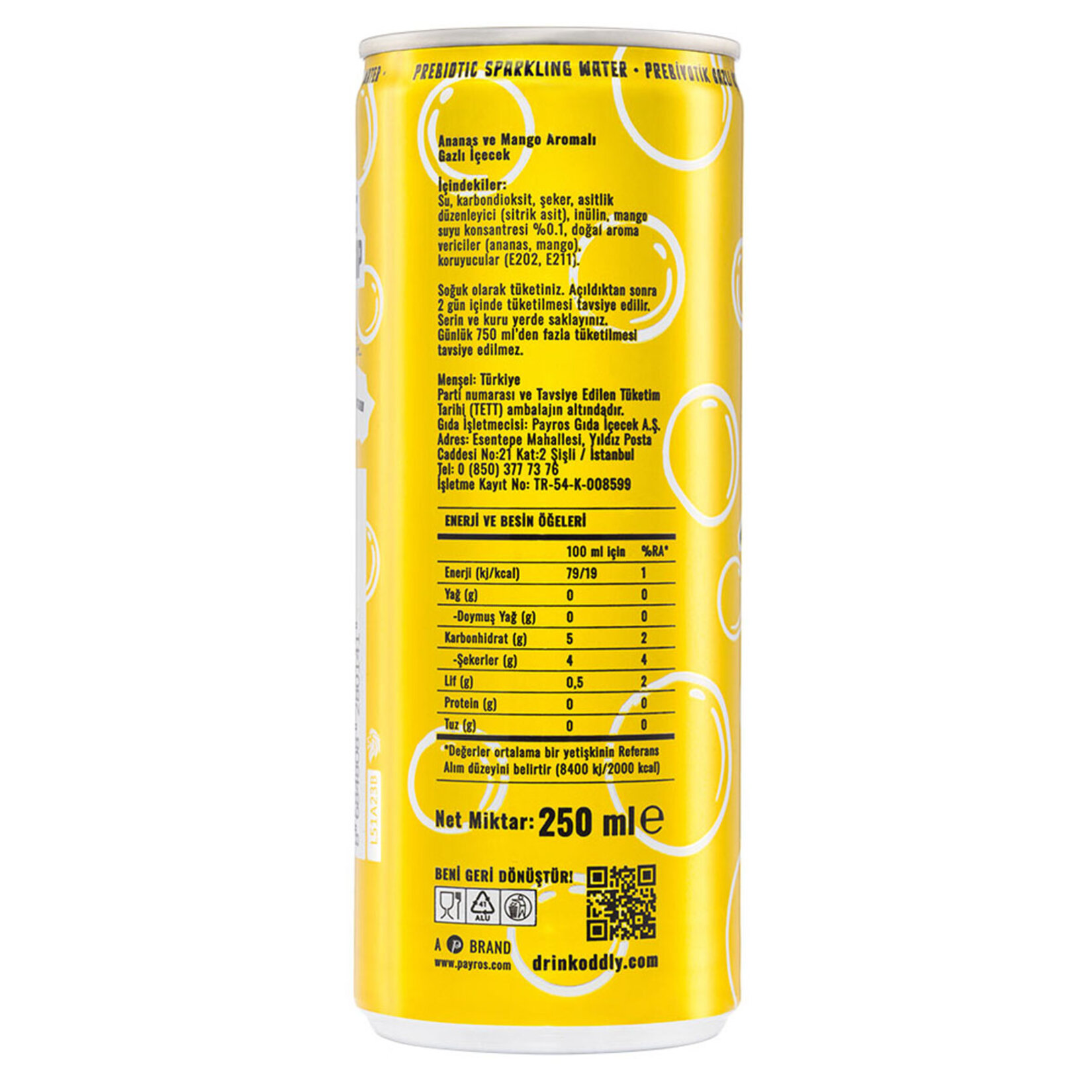 Oddly Pineapple Shine Ananas Mango Kutu 250 Ml - Görsel 2