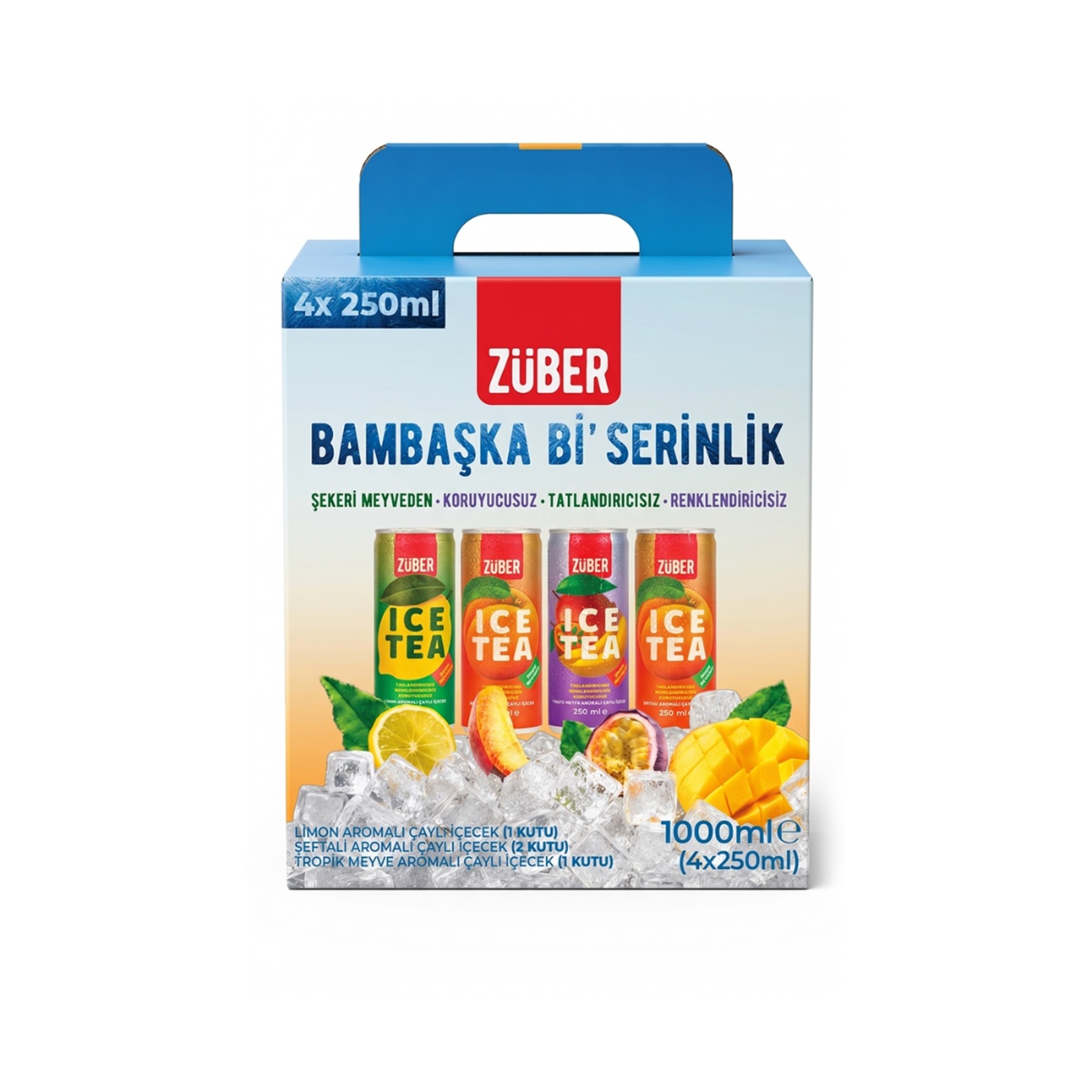 Züber Icetea Karışık Kutu 4 x 250 Ml