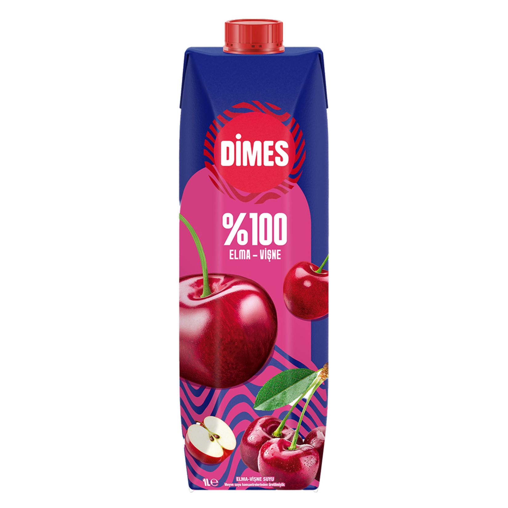 Dimes %100 Elma - Vişne Suyu 1 L