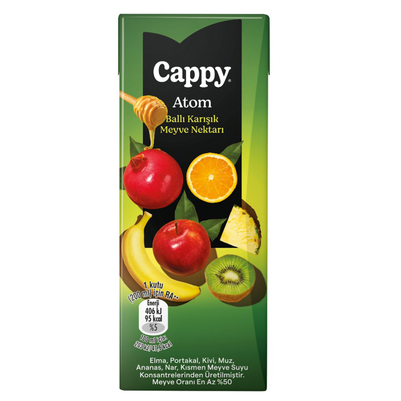 Cappy Atom Ballı Karışık Meyve Nektarı Karton Kutu 200 ML