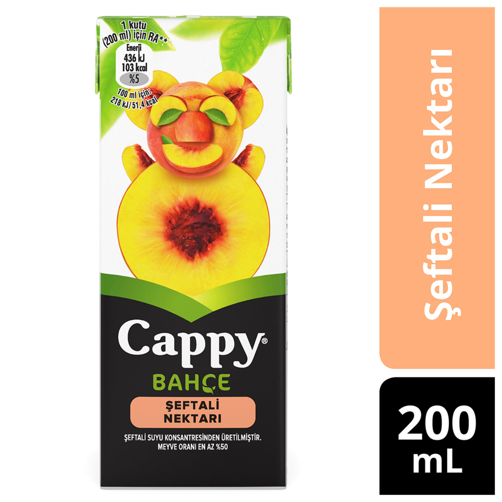 Cappy Şeftali Nektarı Karton Kutu 200 ML