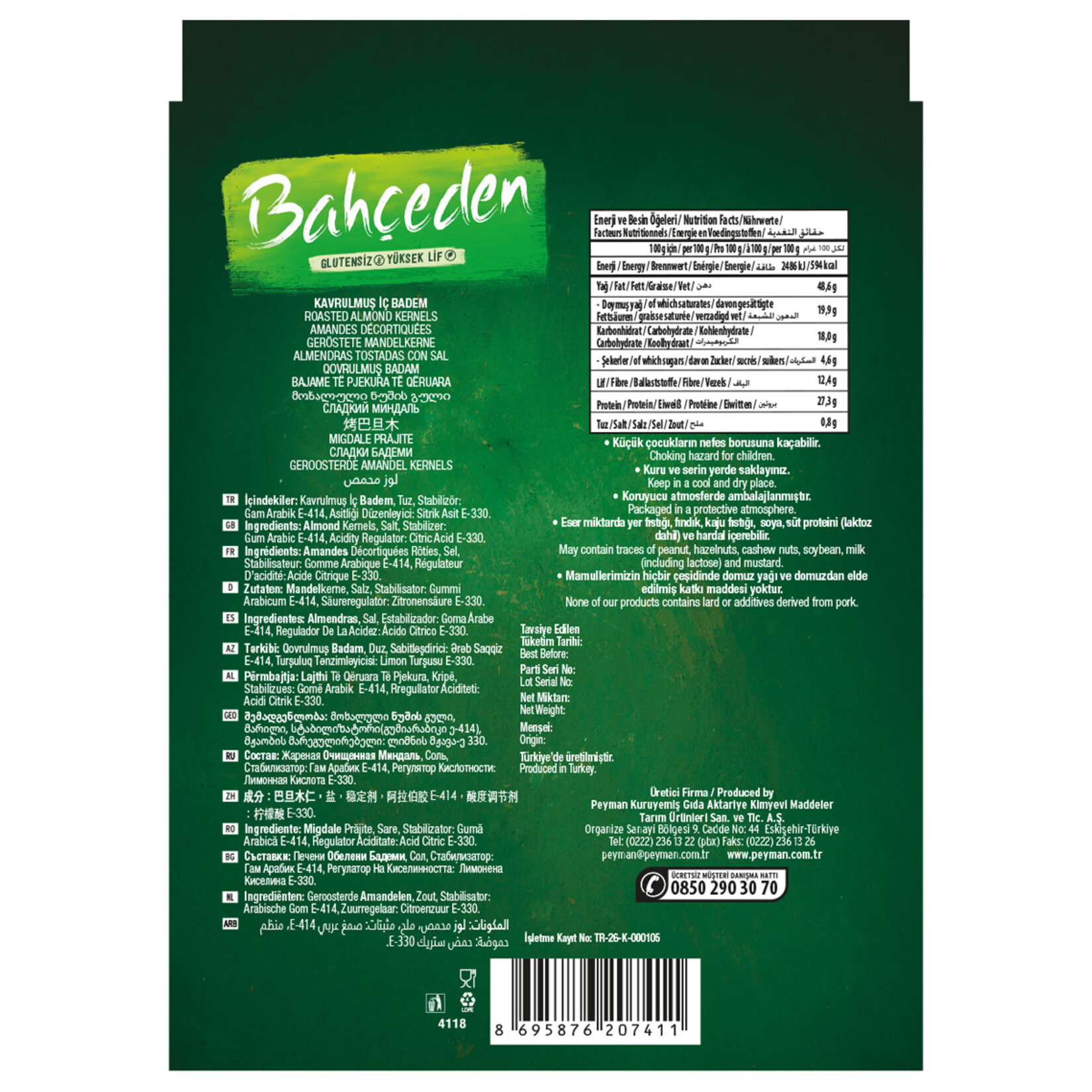 Peyman Bahçeden Kavrulmuş Badem 140 G - Görsel 2