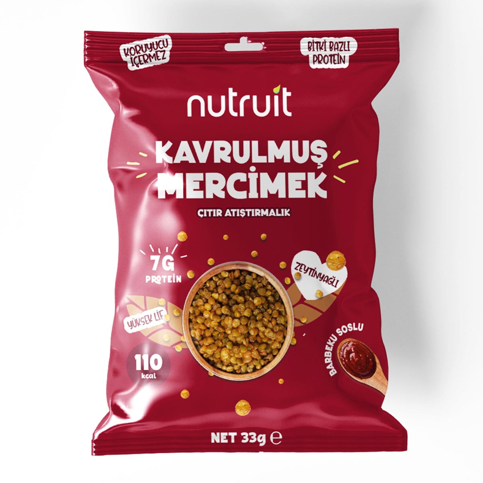 Nutruit Zeytinyağlı Barbekü Soslu Kavrulmuş Mercimek 33 G