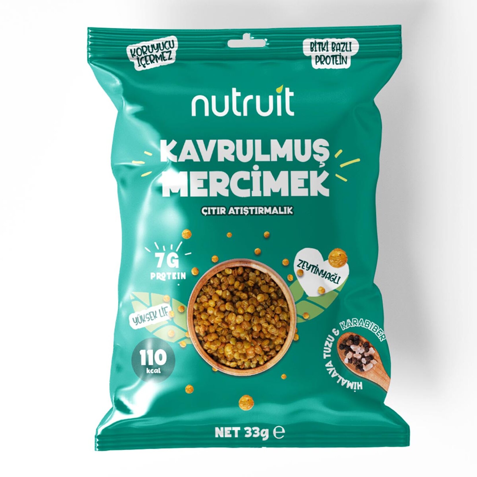 Nutruit Zeytinyağlı Karabiberli Kavrulmuş Mercimek 33 G