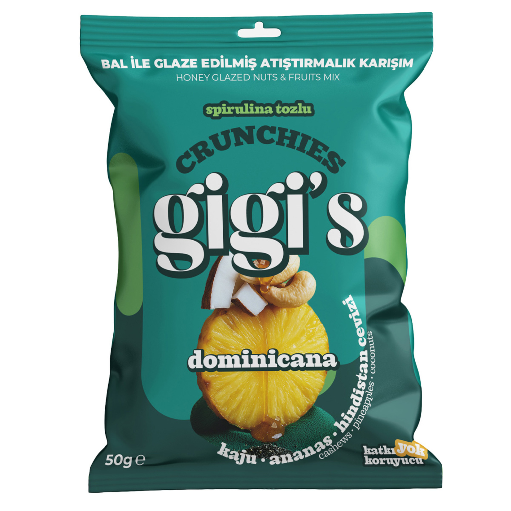 Gigi's Kaju Ananas Hindistan Cevizi Atıştırmalık 50 G - Görsel 1