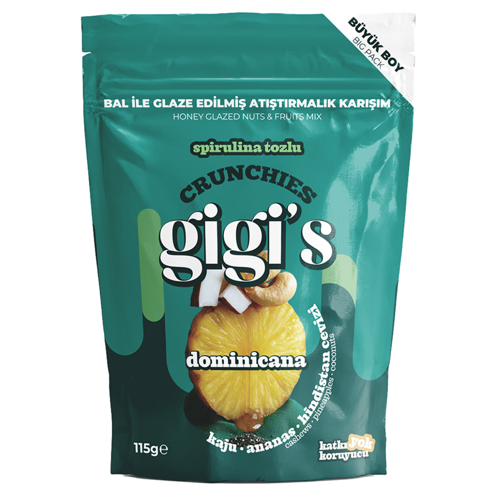 Gigi's Kaju Ananas Hindistan Cevizi Atıştırmalık 115 G - Görsel 1