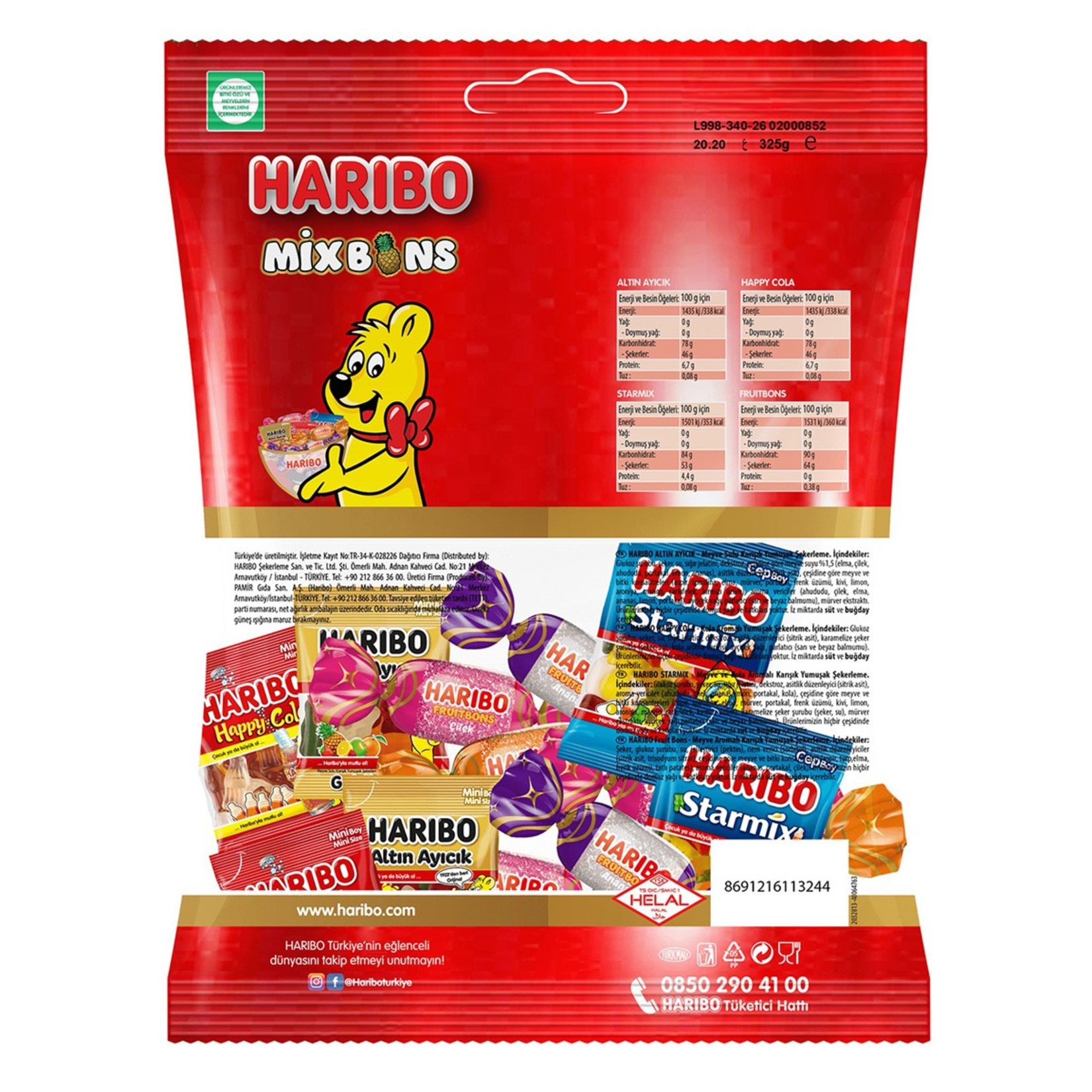 Haribo Bayramlık Fruitbons / Mixbons 325 G - Görsel 2