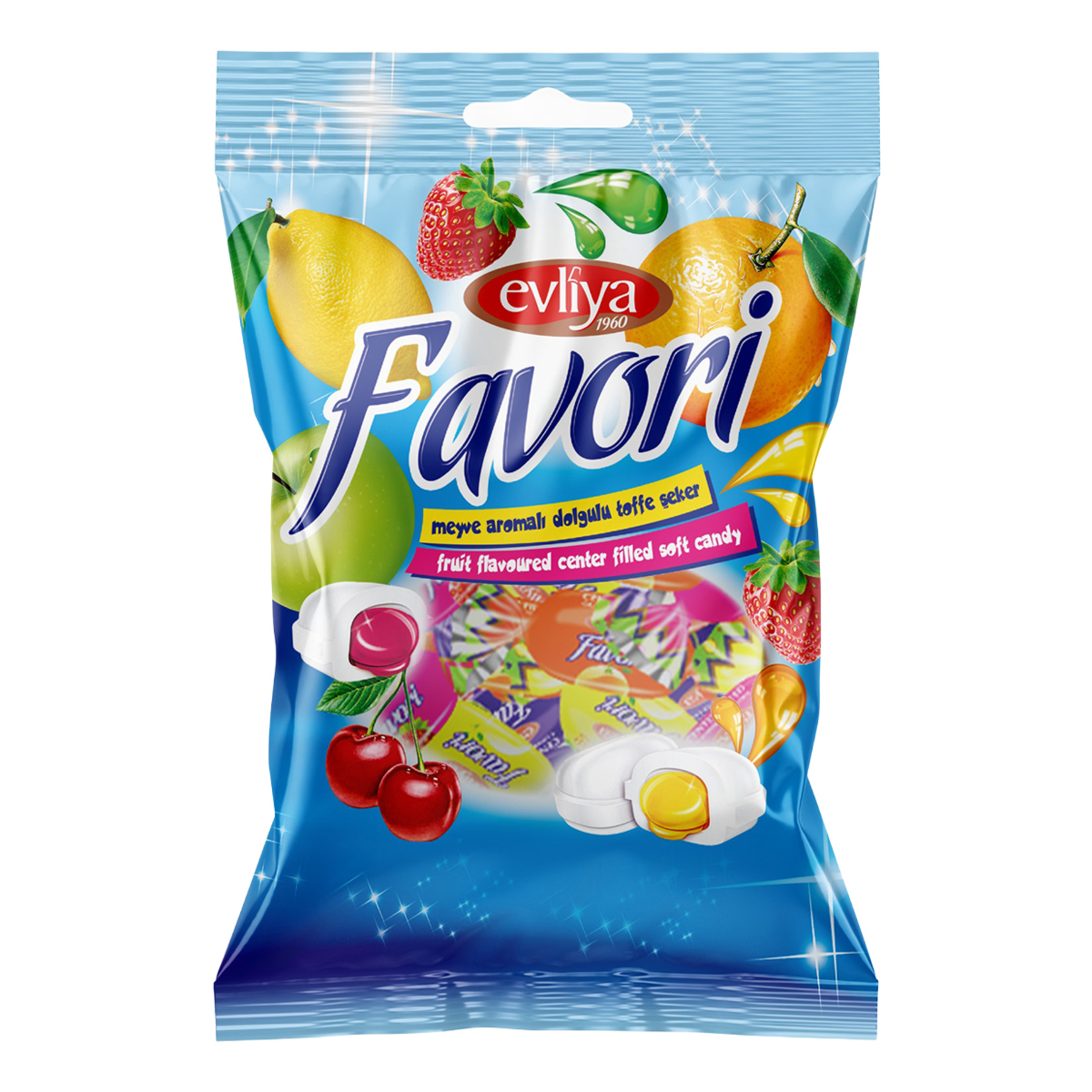 Evliya Favori Meyve Aromalı Dolgulu Yumuşak Şeker 350 G
