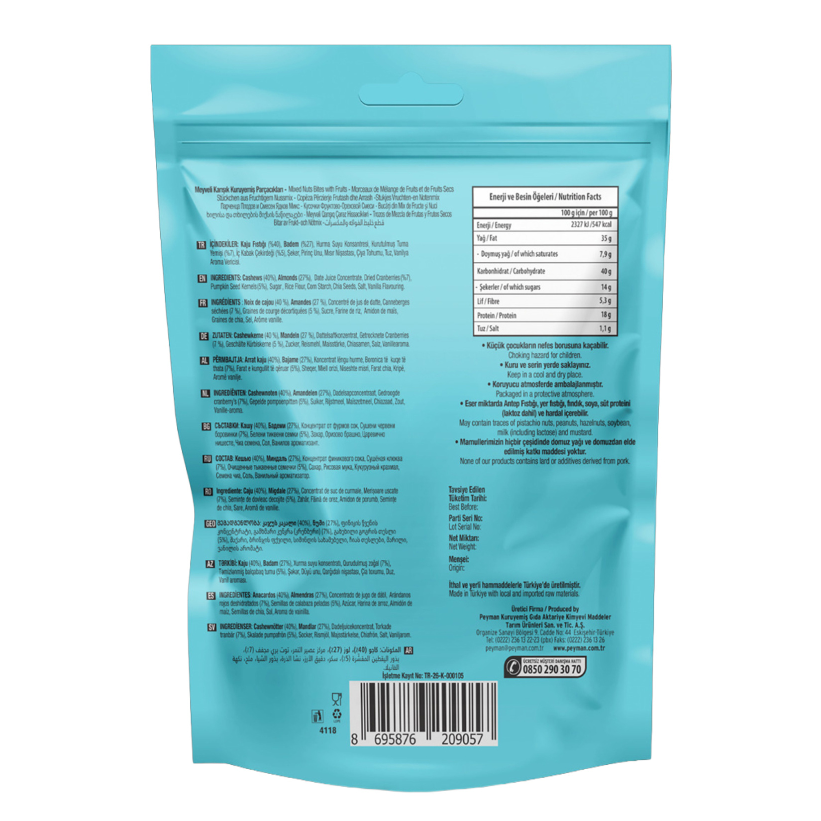 Peyman Boll Bites Meyveli Kuruyemiş Parça 150 G - Görsel 2