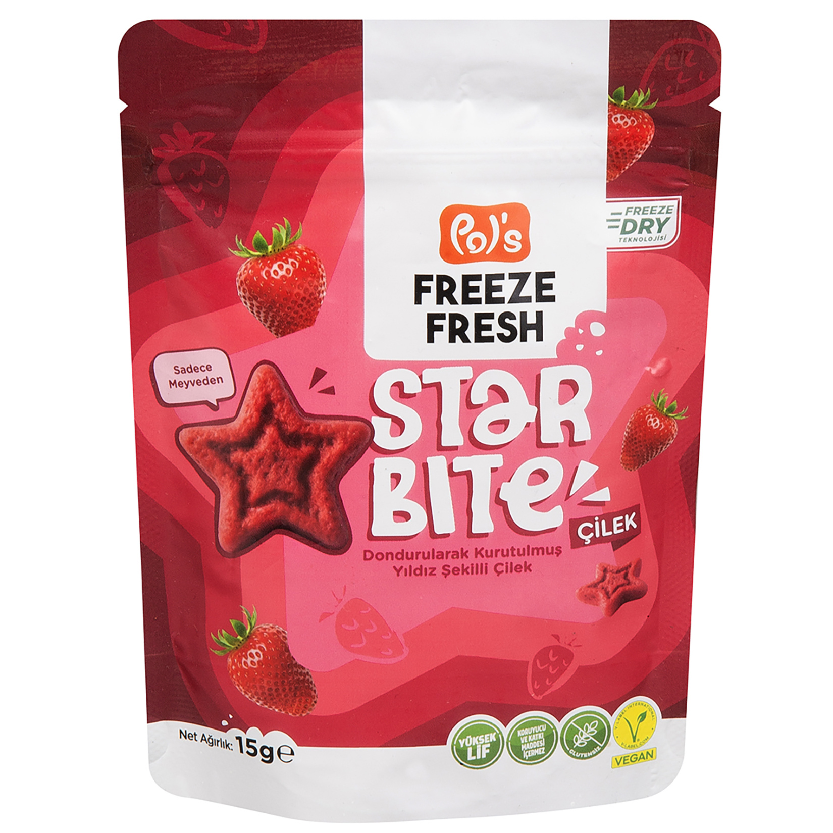 Pol's Freeze Fresh Star Bite Çilek 15 G