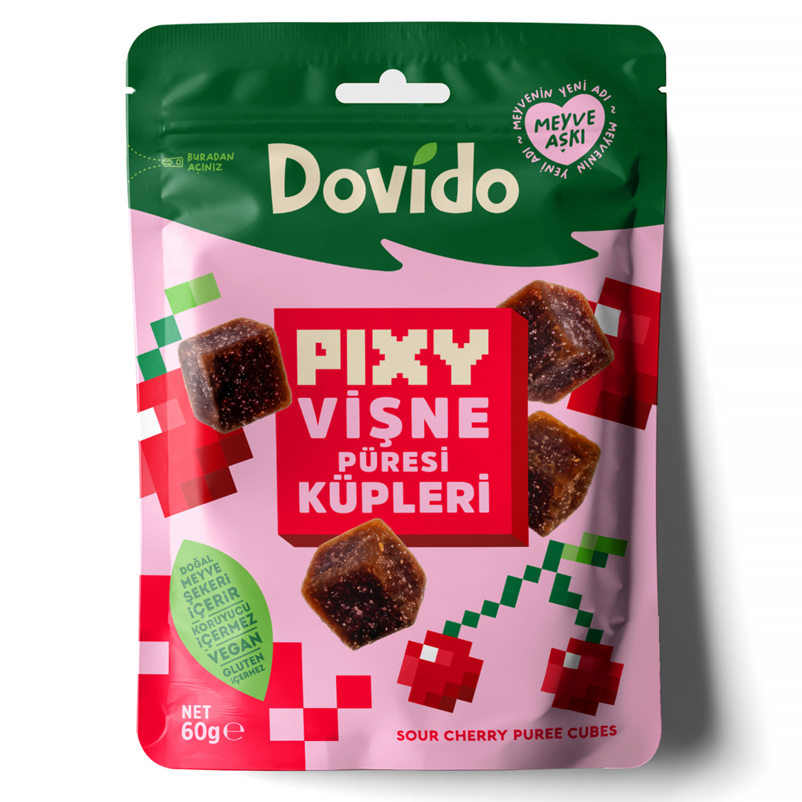 Dovido Pixy Vişne Püresi Küpleri 60 G