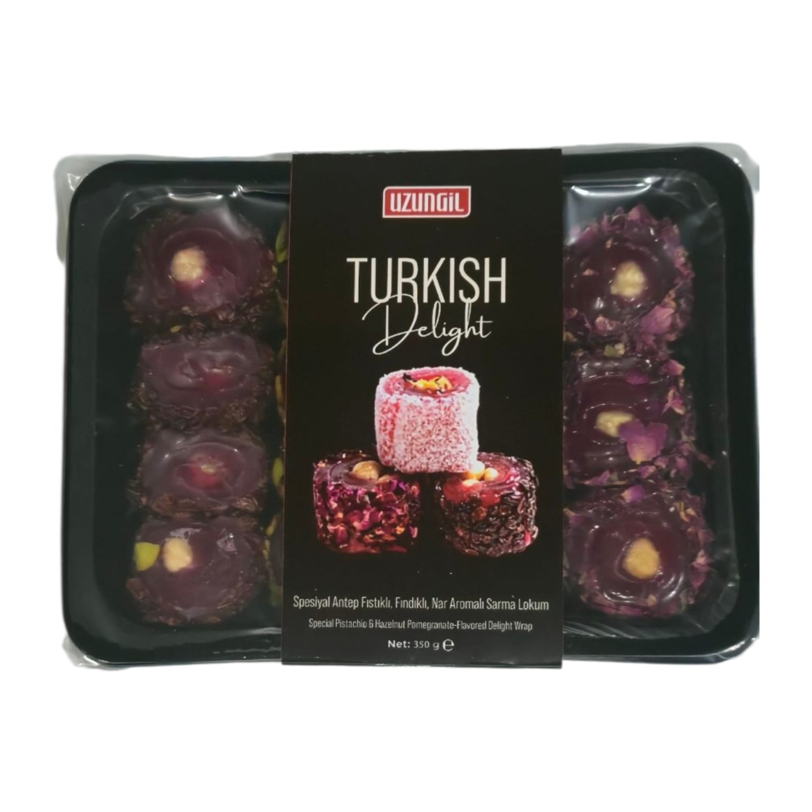 Uzungil Spesiyal Antep Fıstıklı Fındıklı Nar Aromalı Sarma Lokum 350 G