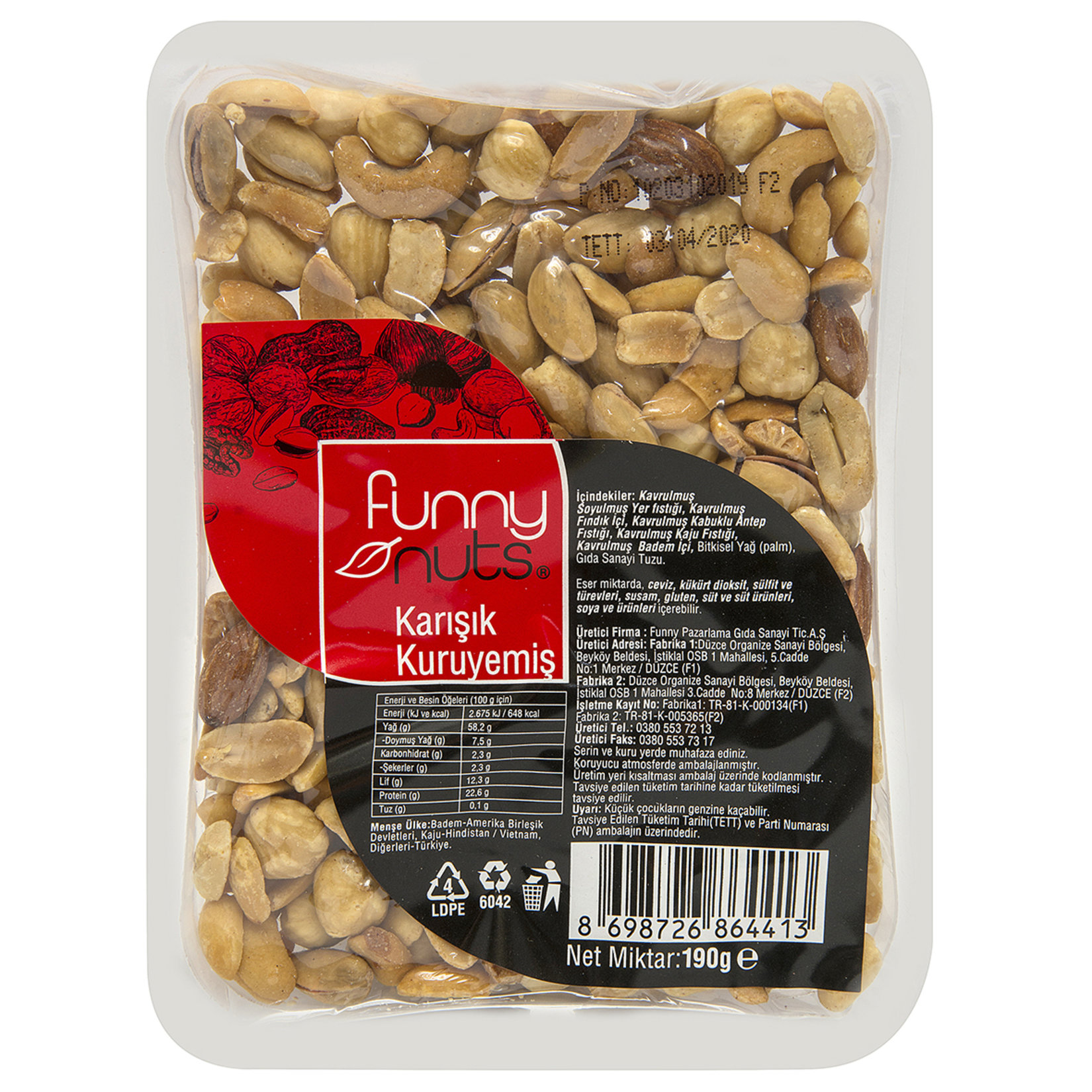 Funny Nuts Karışık Kuruyemiş 190G