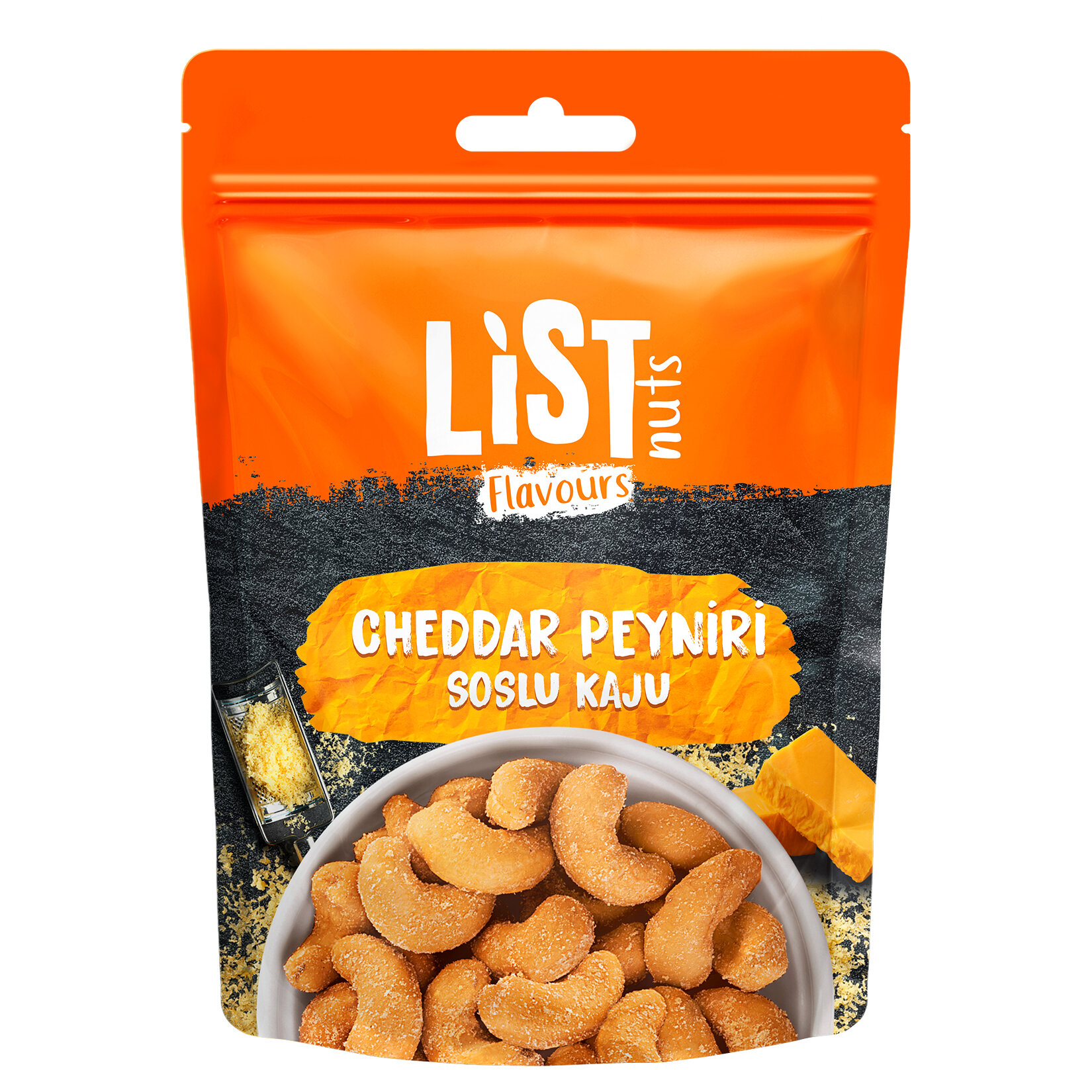 List Flavours Kızartılmış Cheddar Soslu Kaju 100 G - Görsel 1