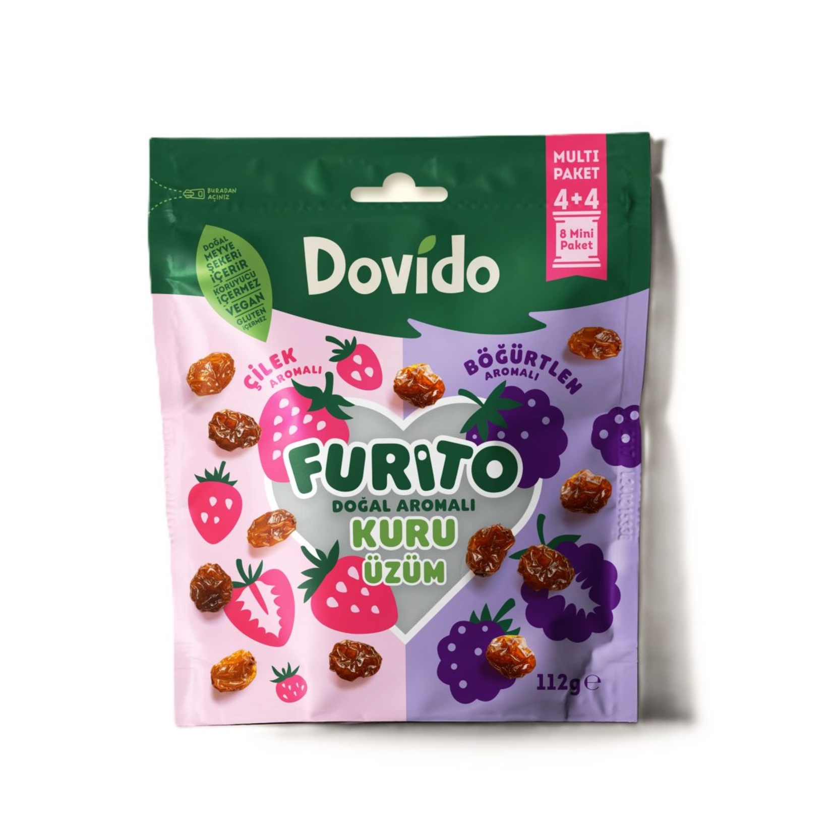 Dovido Multi Furito Çilek&Böğürtlen Aromalı Üzüm 112 G