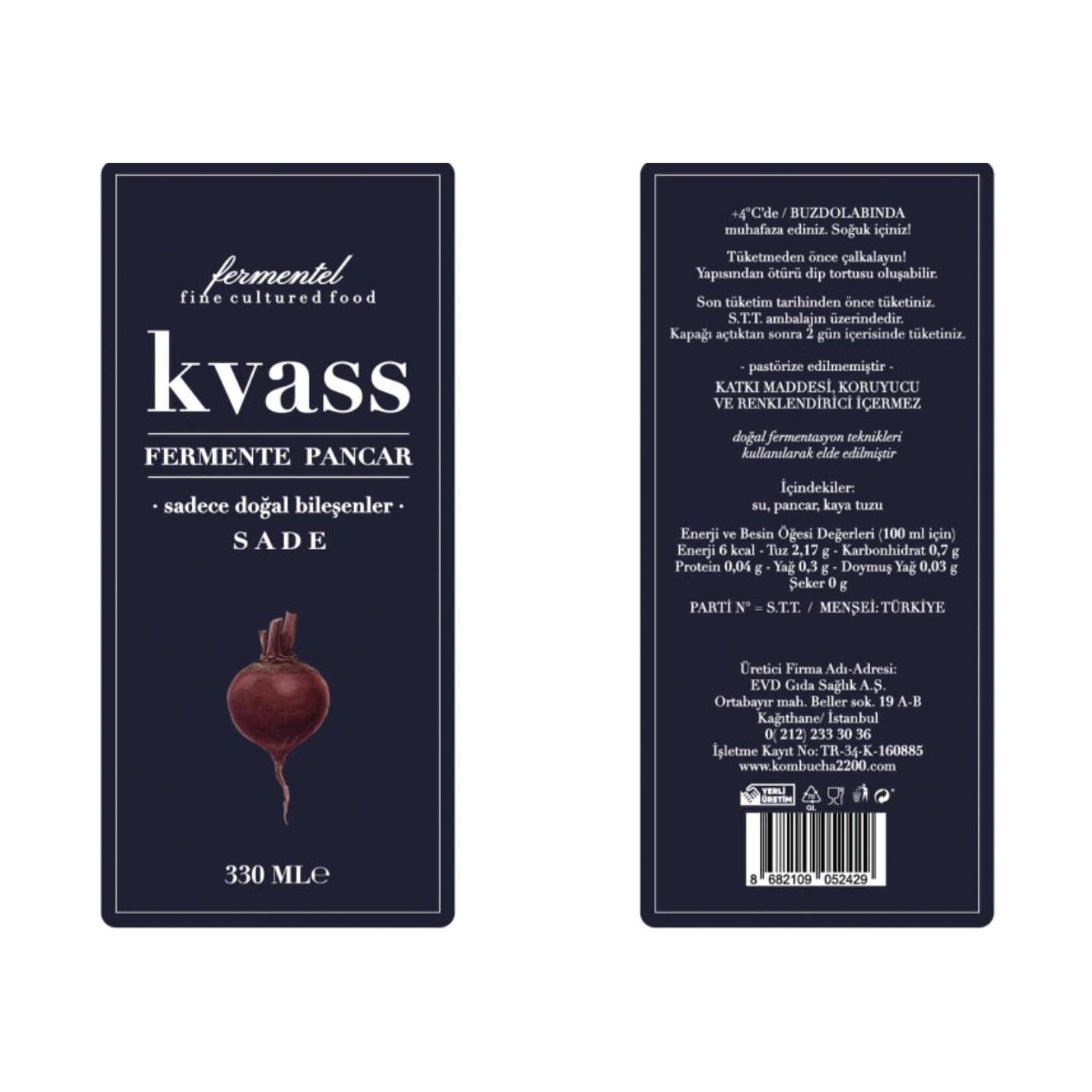 Fermentel Sade Pancar Kvass 330 Ml. - Görsel 2