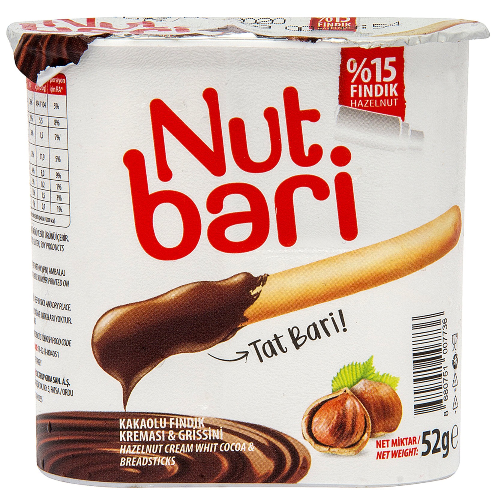 Nutbari Kakaolu Fındık Kreması & Grissini 52 G