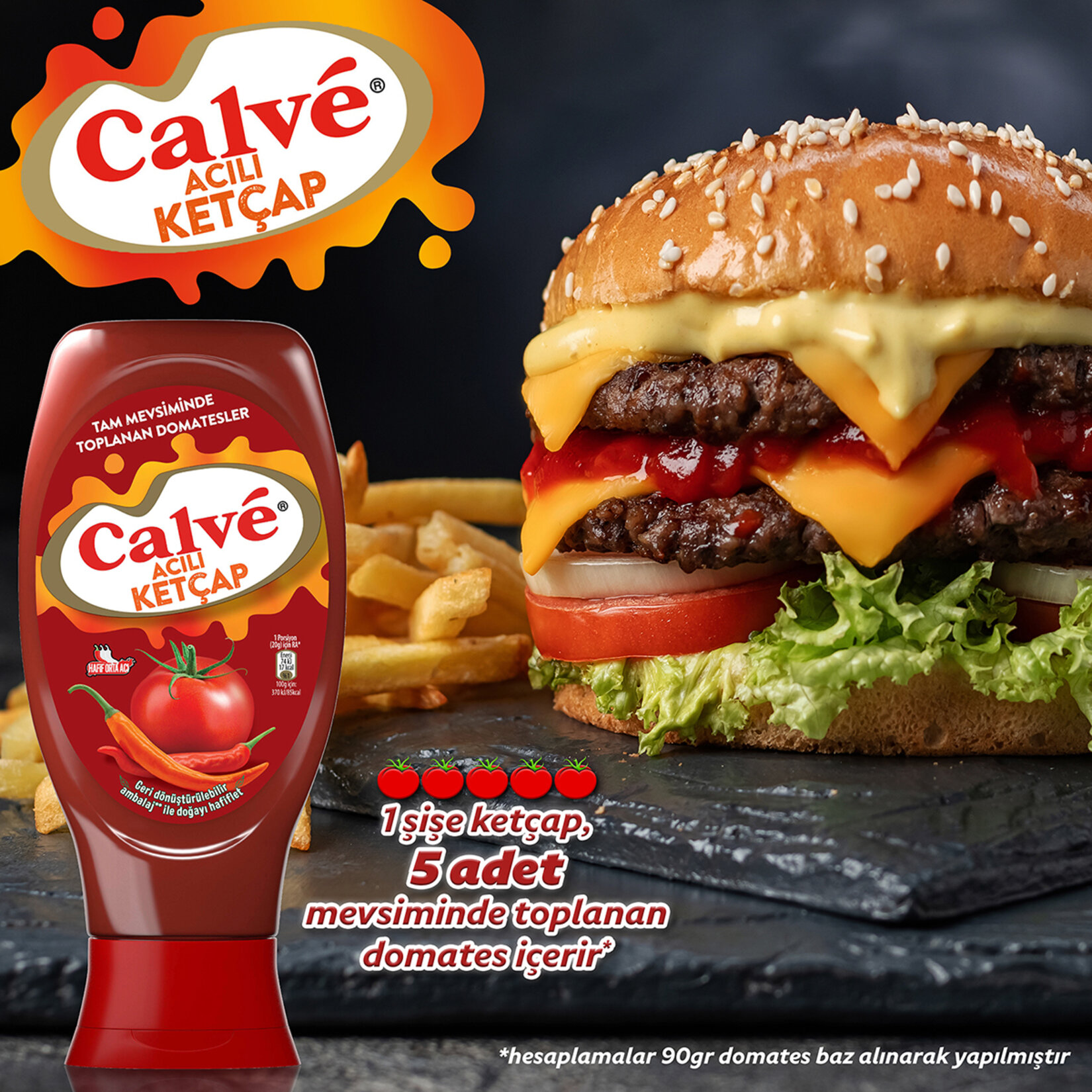 Calve İkili Set Acı Ketçap 610 G + Mayonez 540 G - Görsel 2