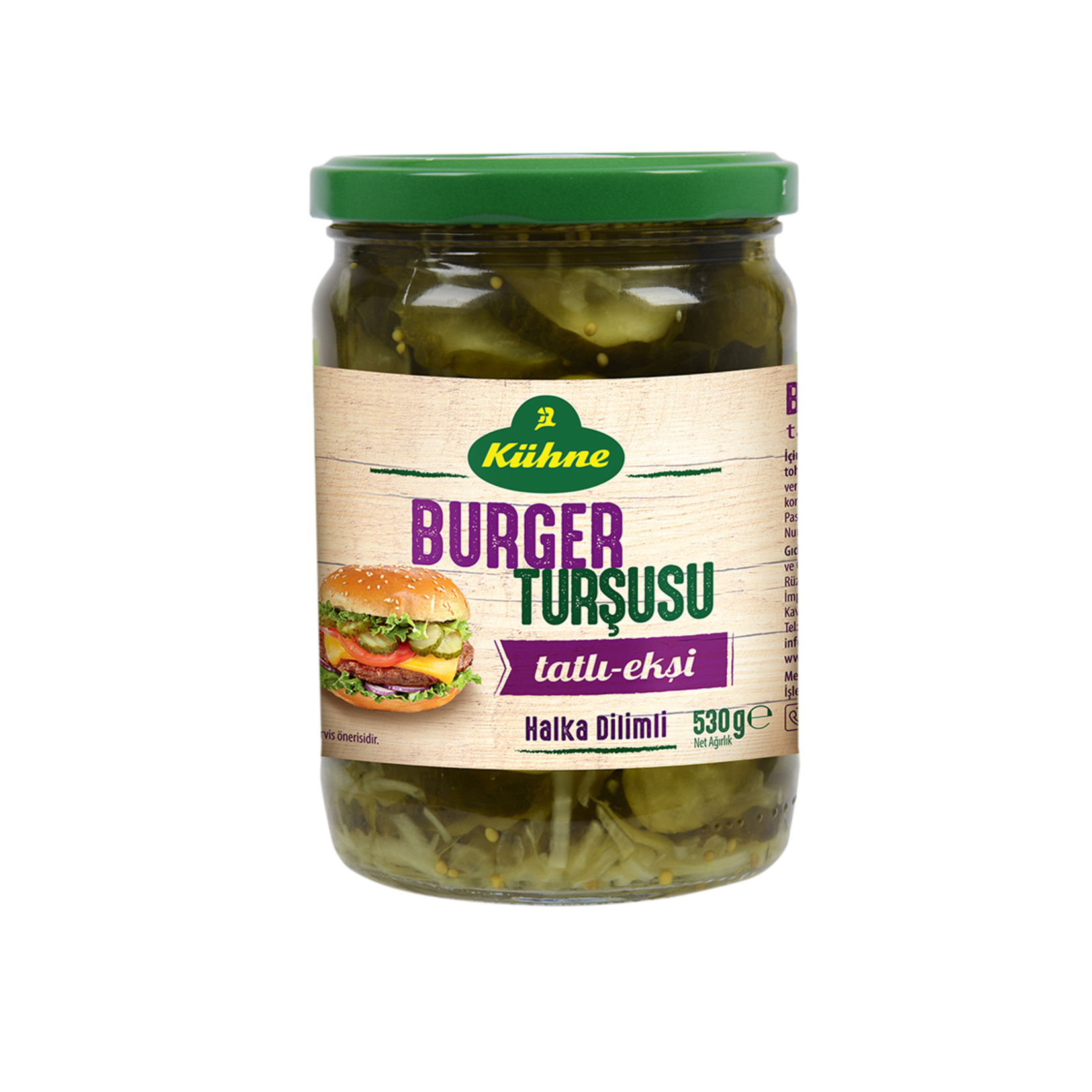 Kühne Halka Dilimli Burger Turşusu 530 G
