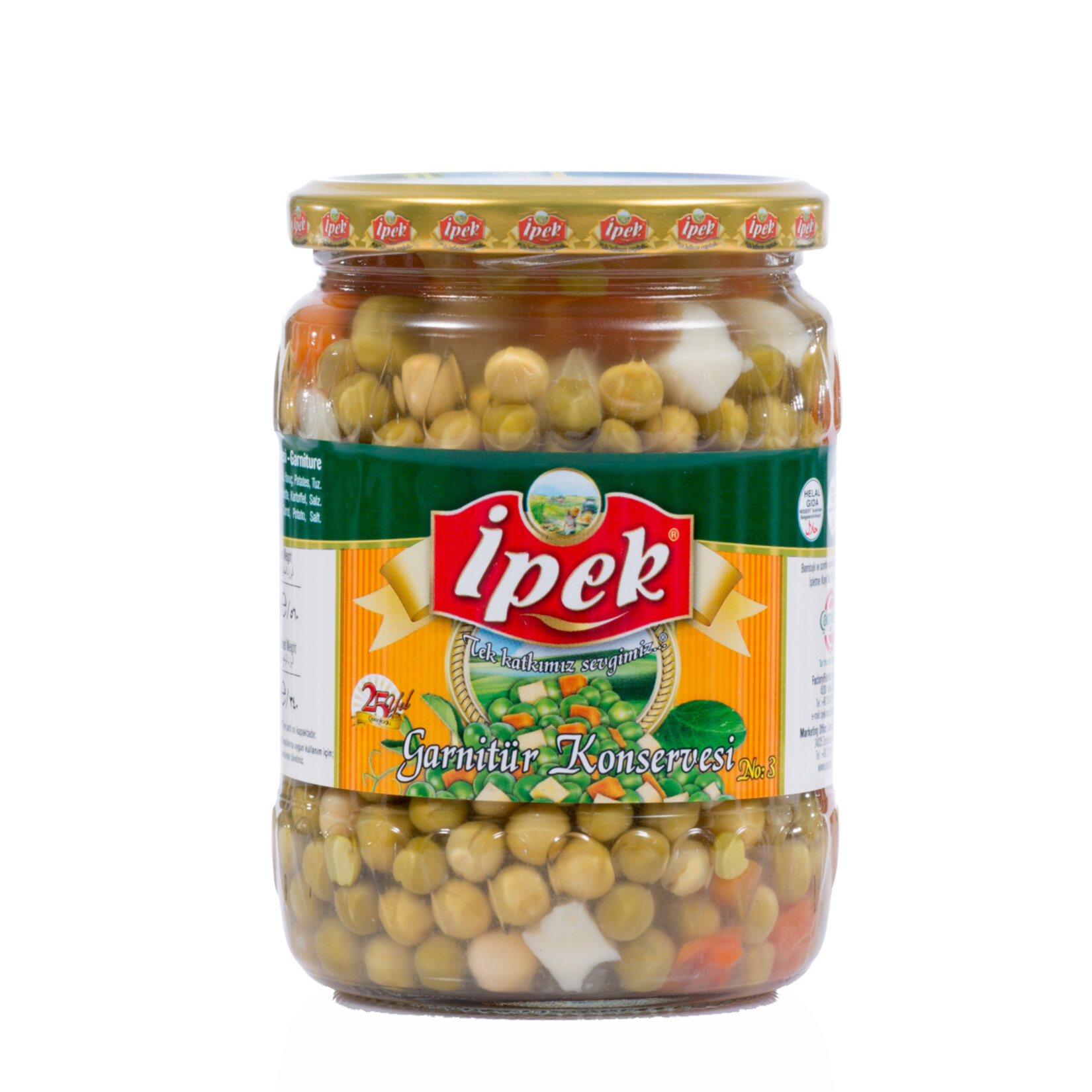 İpek Köy Garnitür Konservesi Cam 560 G