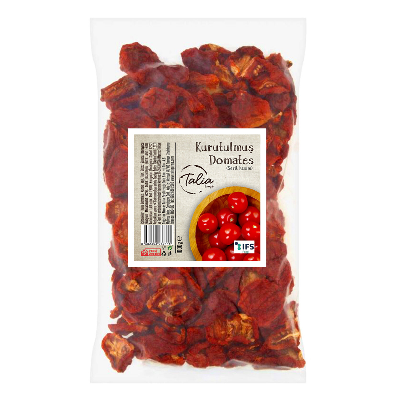 Talia Drops Kurutulmuş Domates Şerit Kesim 1 Kg