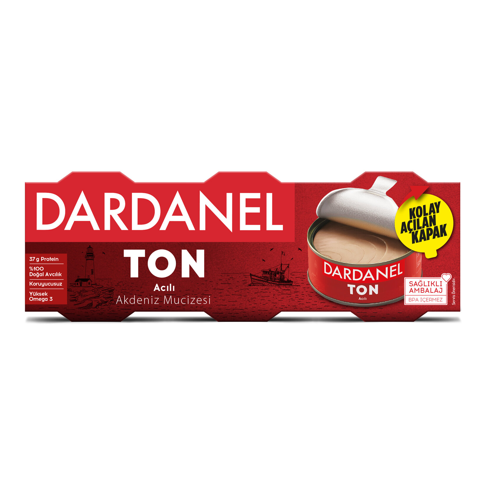 Dardanel Acılı Ton Balığı 3X75 G