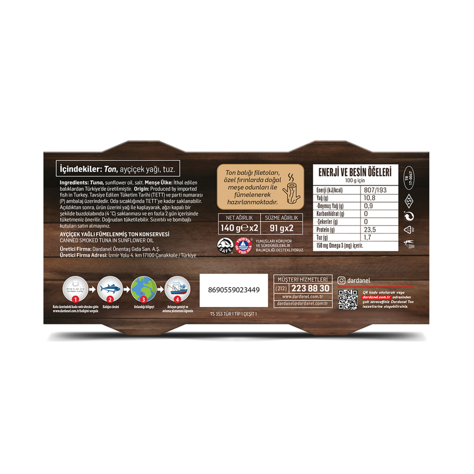 Dardanel Füme Ton Balığı 2X140 G - Görsel 2