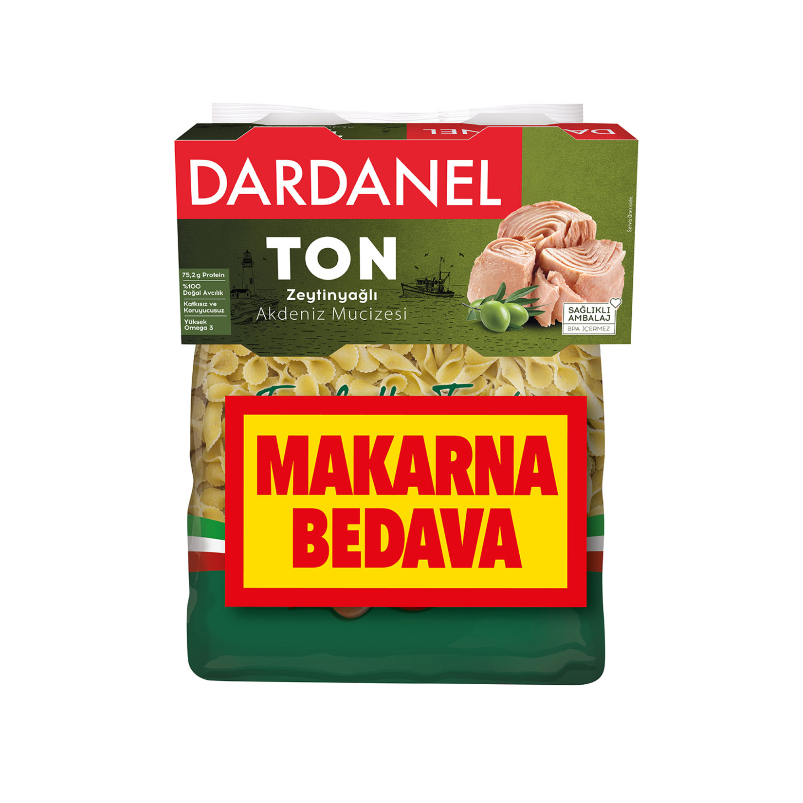 Dardanel Ton Acılı 2X80G Makarna Hediyeli