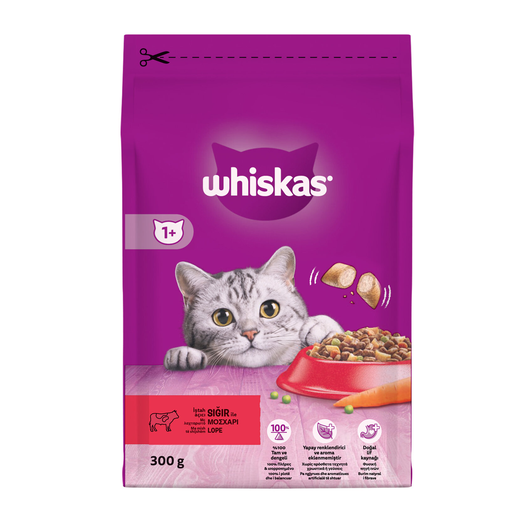 Whiskas Biftek ve Havuçlı Kuru Kedi Maması 300 G
