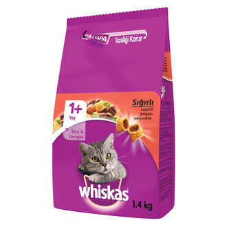 Whiskas Kedi Maması Sığırlı 1+ Yaş 1.4 Kg