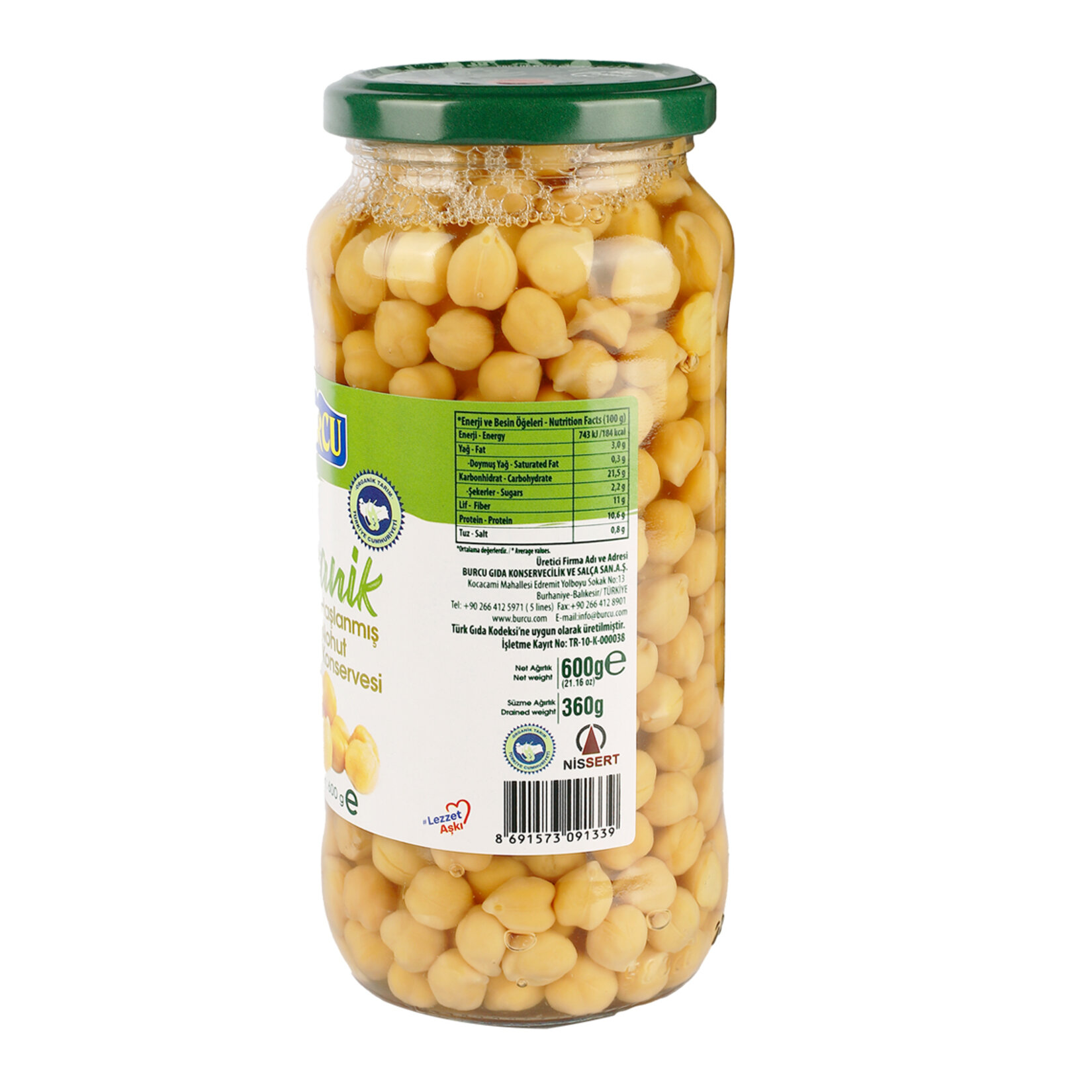 Burcu Organik Haşlanmış Nohut 600 G - Görsel 2