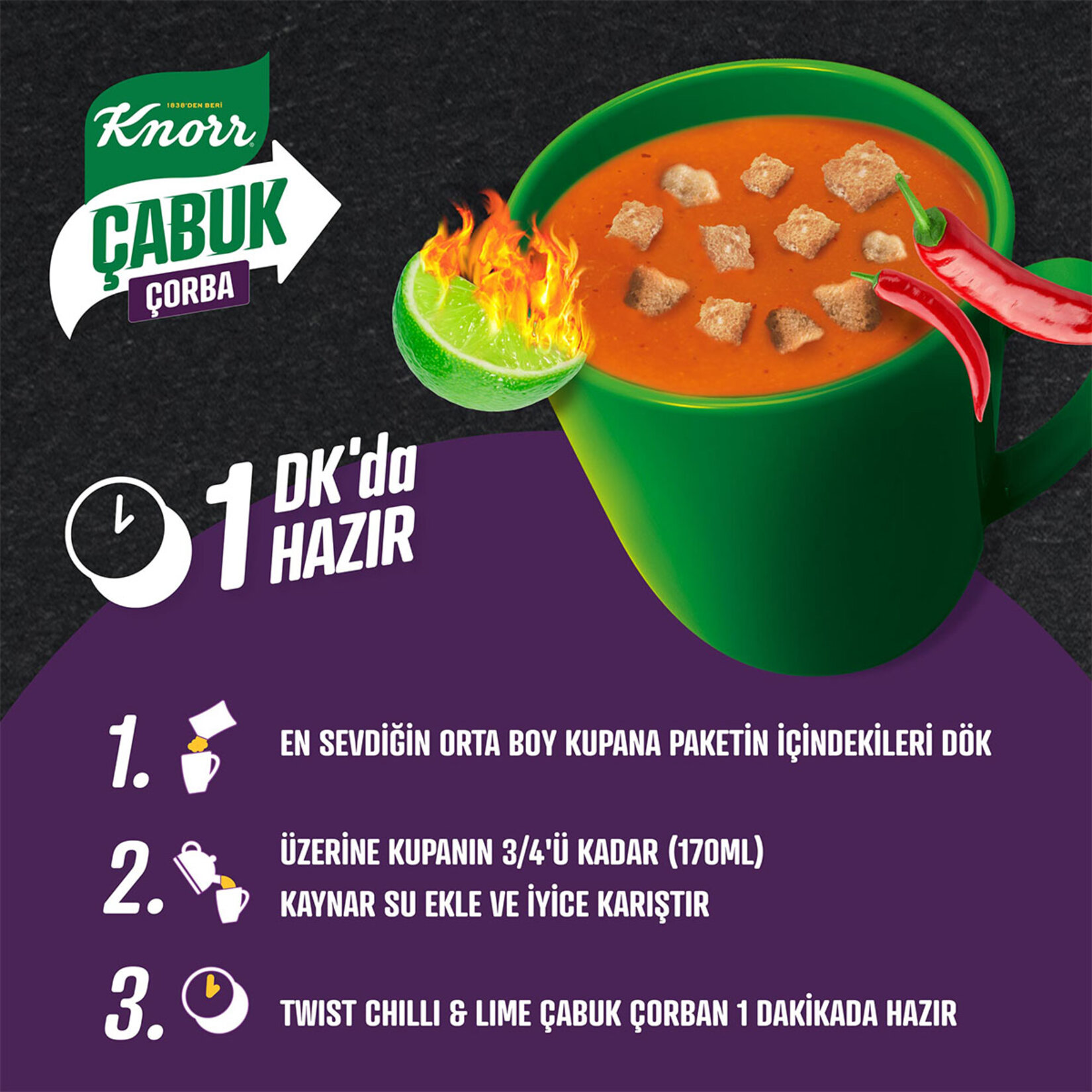 Knorr Çabuk Çorba Twist Chilli Lime 18 G - Görsel 4