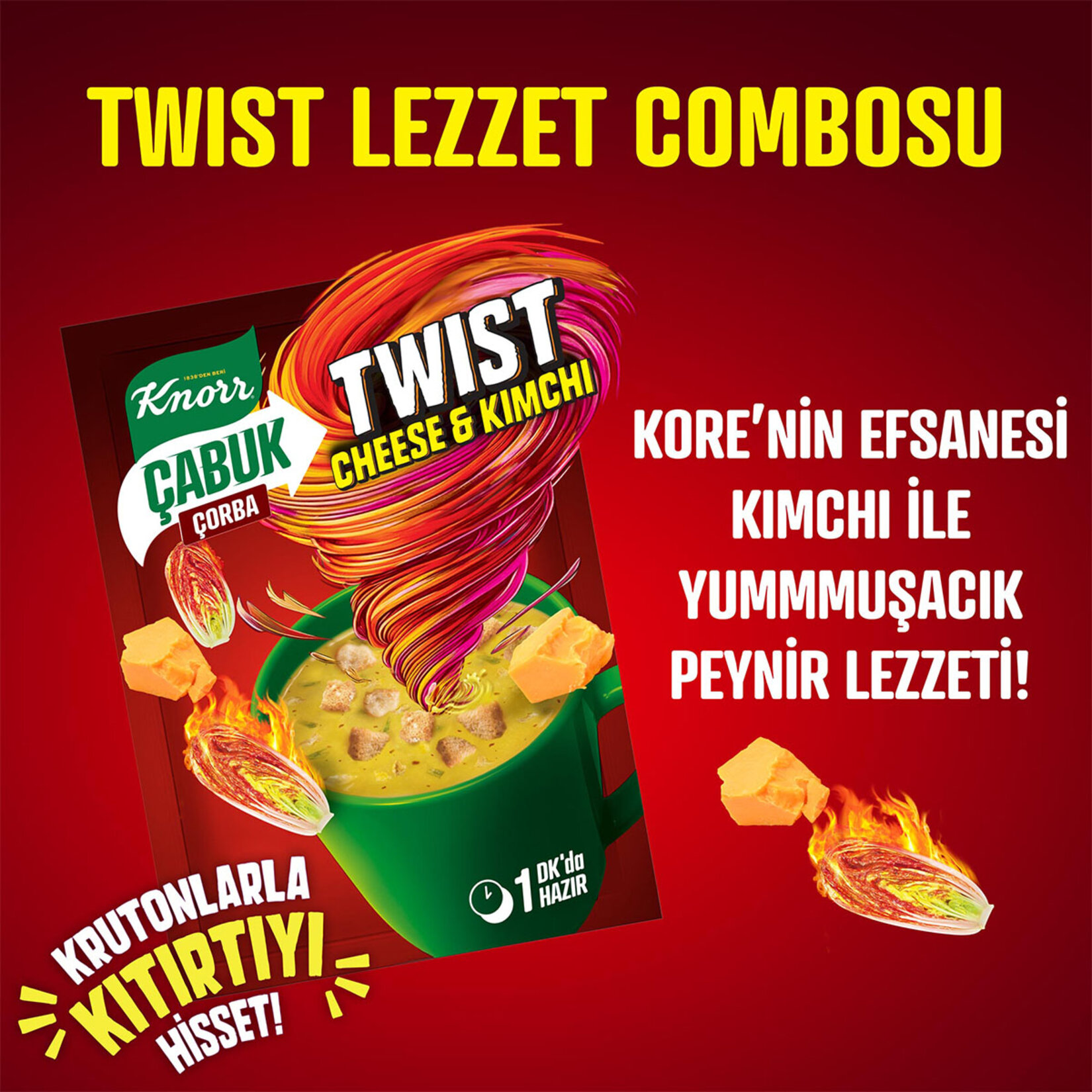 Knorr Çabuk Çorba Twist Cheese Kimchi 18 G - Görsel 3