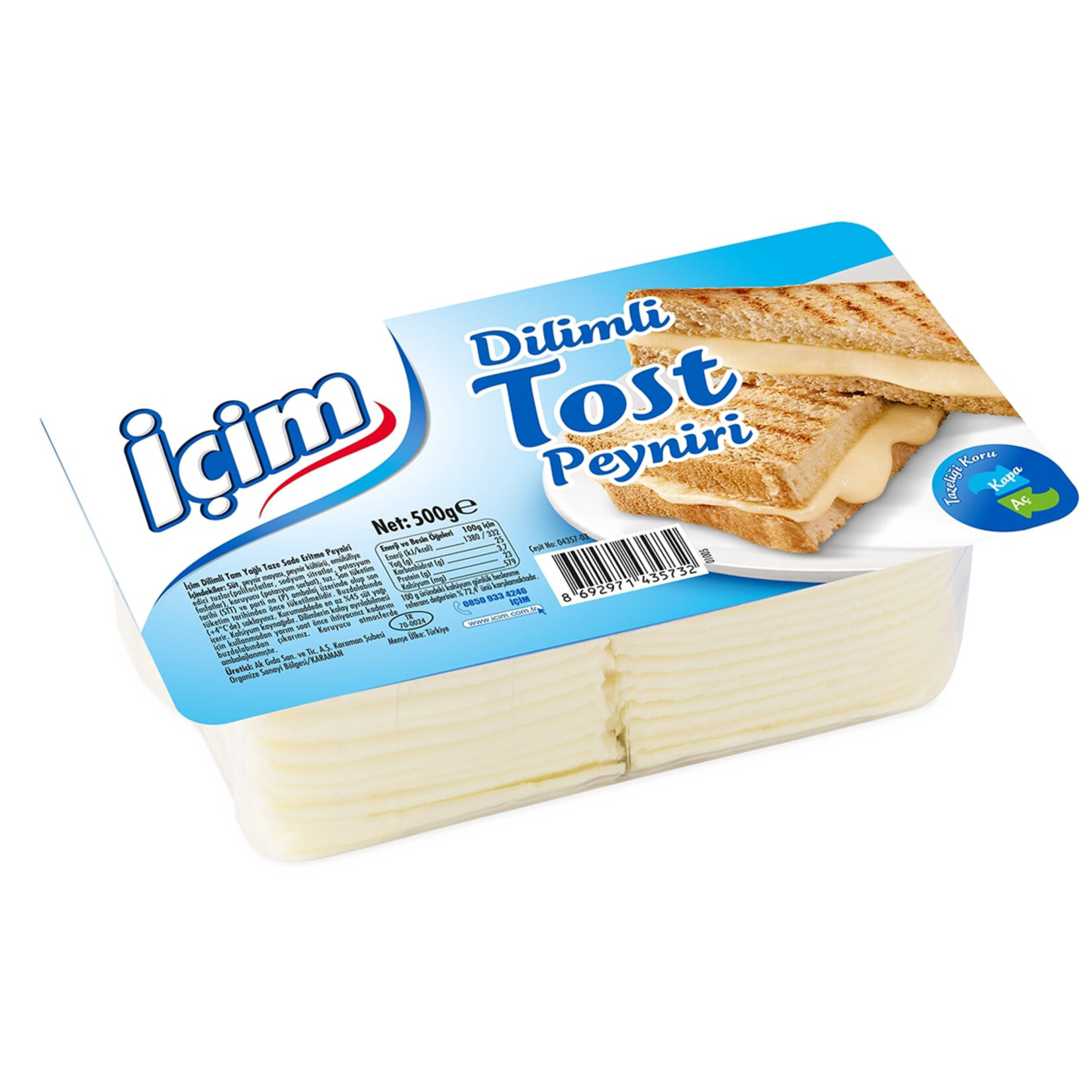 İçim Dilimli Tost Peyniri 500G