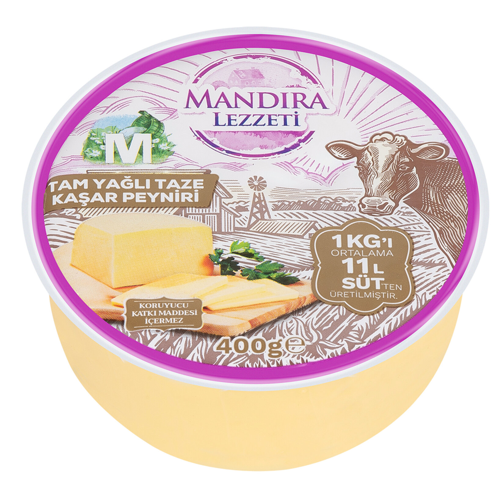 Mandıra Lezzeti Tam Yağlı Taze Kaşar Peyniri 400 G