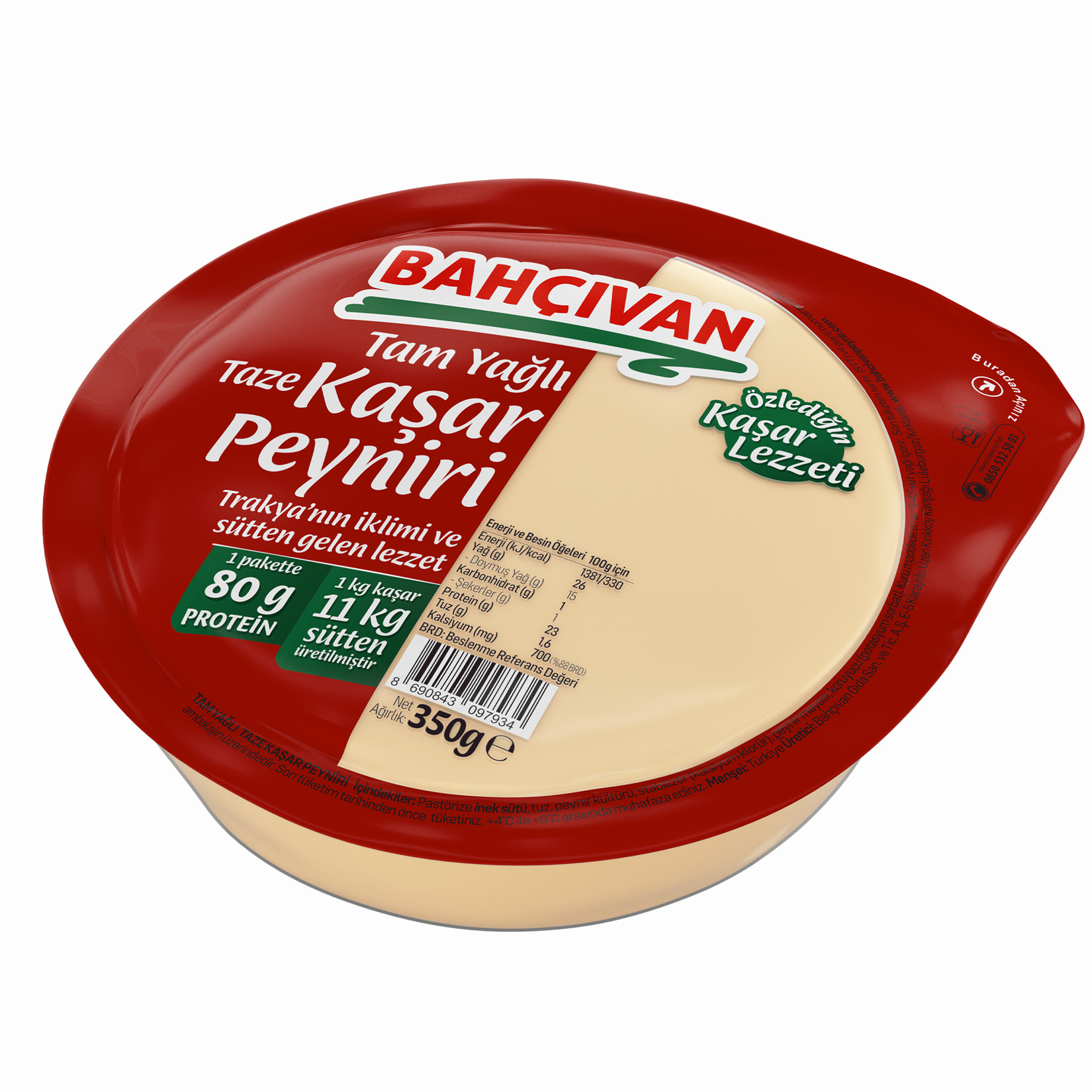 Bahçıvan Tam Yağlı Taze Kaşar Peyniri 350 G - Görsel 2