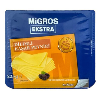 Migros Ekstra Tam Yağlı Dilimli Taze Kaşar Peynir 225 G