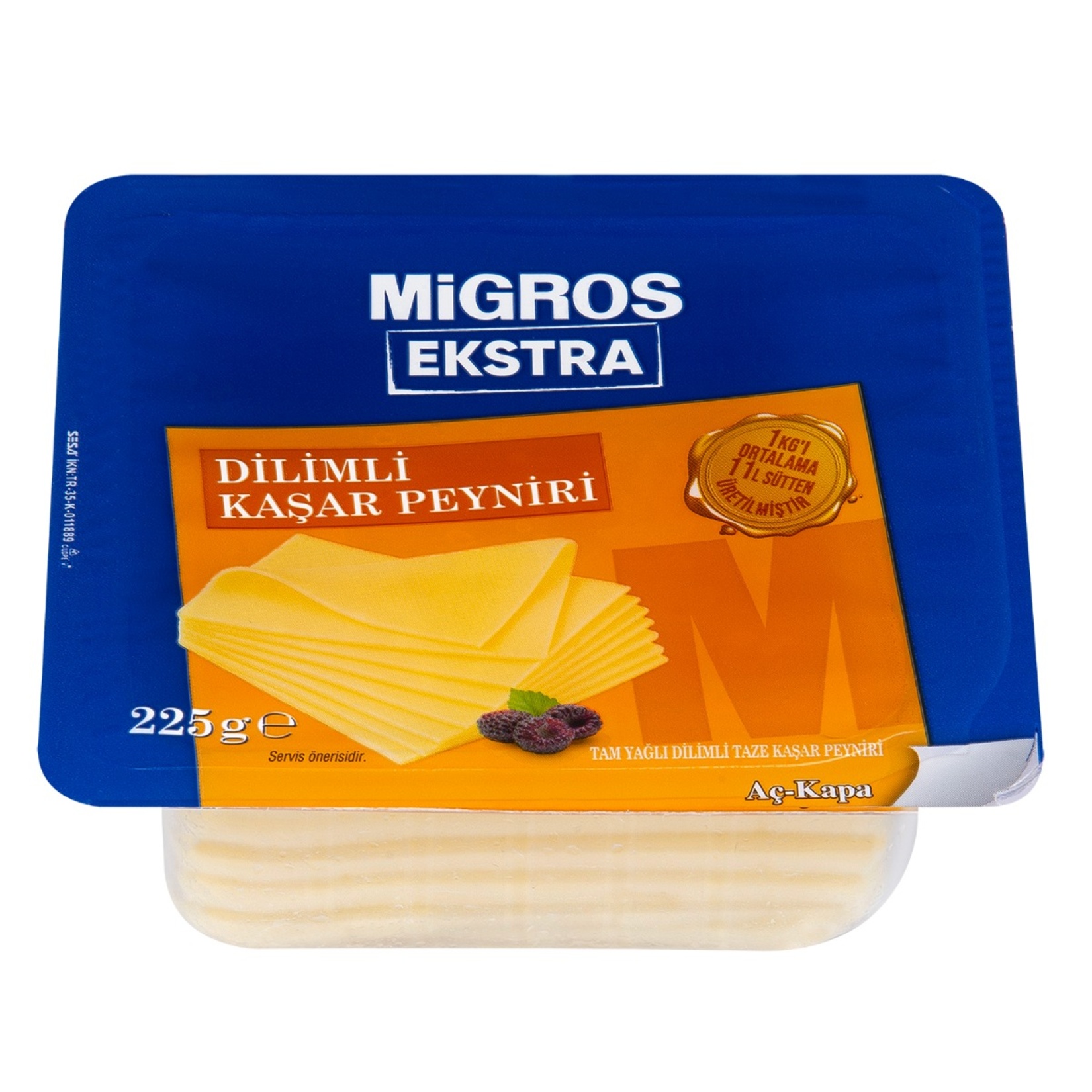 Migros Ekstra Tam Yağlı Dilimli Taze Kaşar Peynir 225 G
