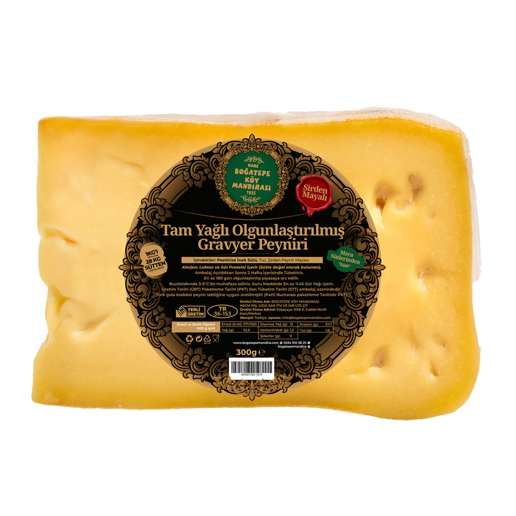 Boğatepe Olgunlaştırılmış Gravyer Peyniri 300 G