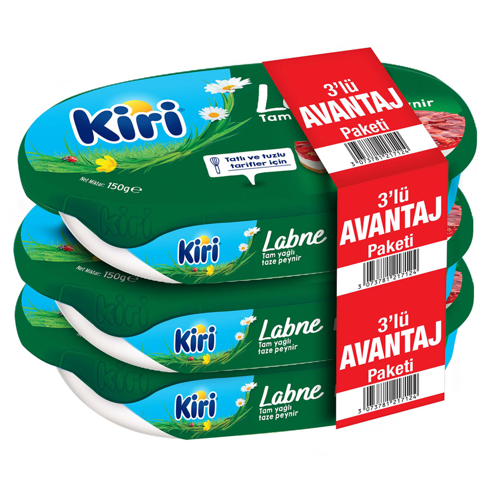 Kiri Labne Tam Yağlı Taze Peynir 3 x 150 G