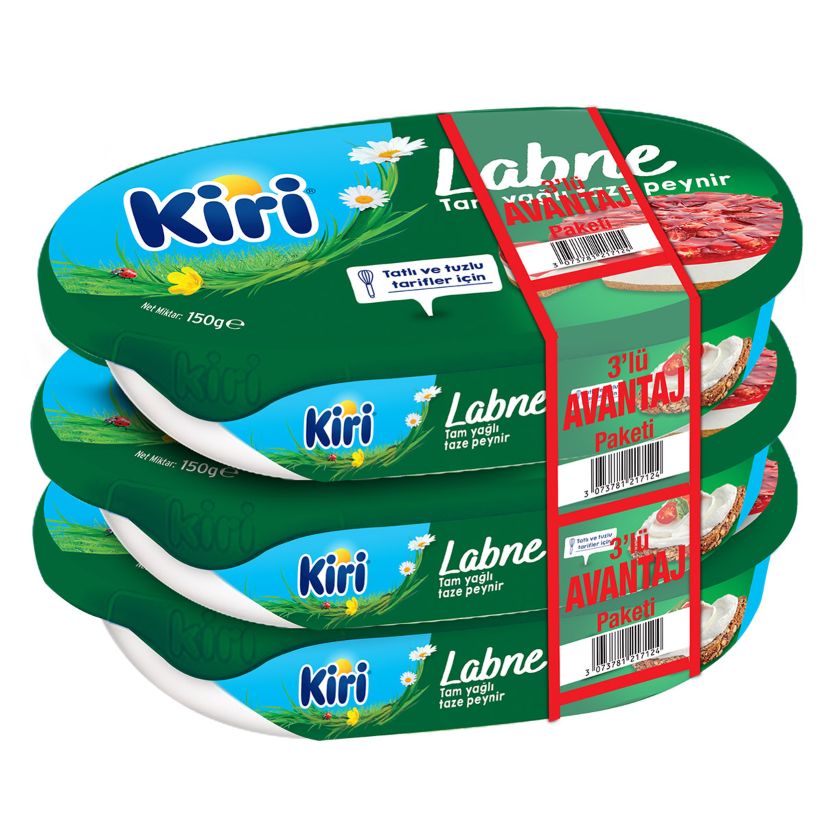 Kiri Labne Tam Yağlı Taze Peynir 3 x 150 G