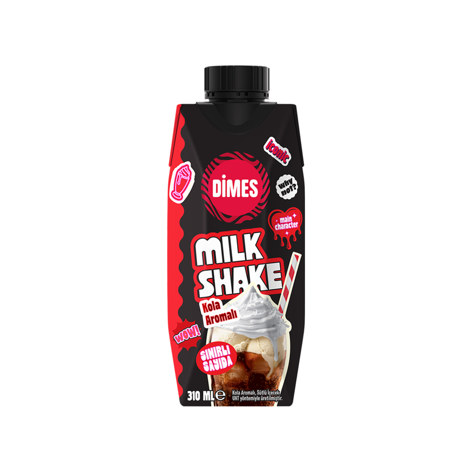 Dimes Kola Aromalı Vanilyalı Milkshake 310 Ml